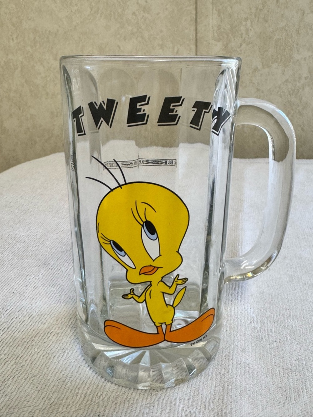 Warner Bros. Tweety Yellow and Orange Glass Mug